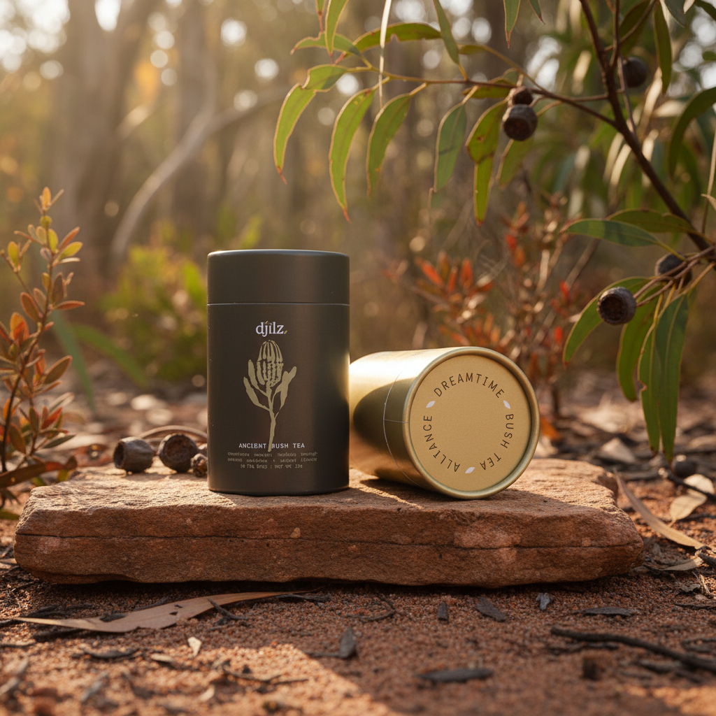 Djilz Ancient Bush Tea - Signature in elegant natural setting